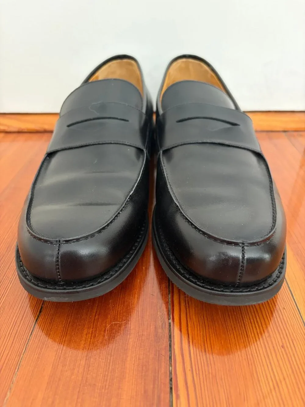 Paraboot Adonis loafers in black smooth leather US 11